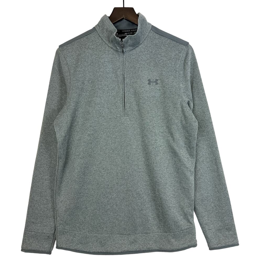 Under Armour Mens Cold Gear Loose Fit 1/4 Zip Sweater Gray - Size S
